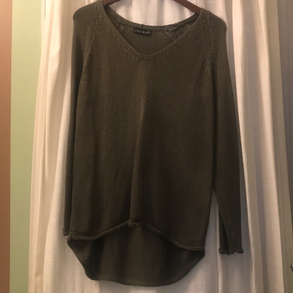Boutique Army Green Knit Sweater